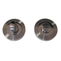 Set de 2 rosaces rondes à verrou zamack nickelé mat Ø50 mm - CHAINEY