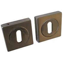 Set de 2 rosaces carré zamack nickelé 50 x 50 mm - CHAINEY