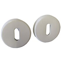 Set de 2 rosaces Elise acier Ø50 mm blanc - CHAINEY