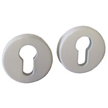 Set de 2 rosaces à cylindre rondes acier Ø50 mm blanc - CHAINEY