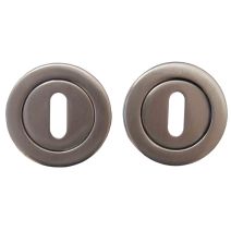 Set de 2 rosaces Cosy zamack nickelé satiné Ø50 mm - CHAINEY
