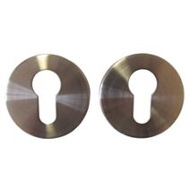 Set de 2 rosaces à cylindre ronde inox Ø50 mm - CHAINEY