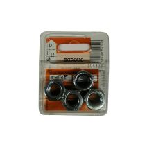 Ecrous auto-frein acier zingué L.12mm - Les 4 pièces
