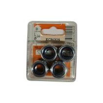 Ecrous auto-frein acier zingué L.14mm - Les 4 pièces