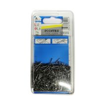 Pointes tête plate en acier L.12mm ø0,9mm 80g