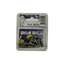 Vis bois tête fraisée bombée fendue inox A2 L.20 ø4mm - Les 13 pièces