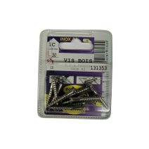 Vis bois tête fraisée bombée fendue inox A2 L.30 ø4mm - Les 10 pièces