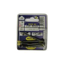 Vis bois tête fraisée bombée fendue inox A2 L.50 ø4mm - Les 5 pièces