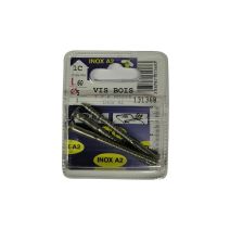 Vis bois tête fraisée bombée fendue inox A2 L.60 ø5mm - Les 3 pièces