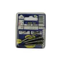 Vis bois tête ronde fendue inox A2 L.40 ø5mm - Les 4 pièces