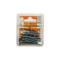 Vis métaux tête fraisée acier zingué 40x4mm - 16 pièces