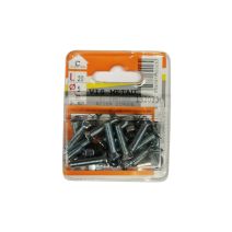 Vis métaux tête fraisée acier zingué 20x5mm - 18 pièces