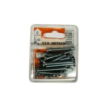 Vis métaux tête fraisée acier zingué 40x5mm - 13 pièces