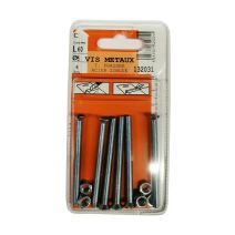 Vis métaux tête fraisée acier zingué 60x5mm - 6 pièces