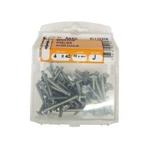 Boulons poêlier acier zingué L.40 ø4mm - Les 60 pièces