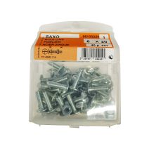 Boulons poêlier acier zingué 6x20mm - Les 45 pièces