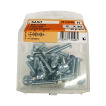 Boulons poêlier acier zingué 6x30mm - Les 30 pièces