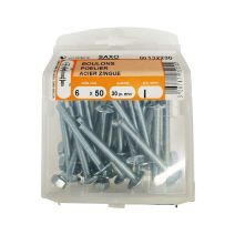 Boulons poêlier acier zingué 6x50mm - Les 30 pièces