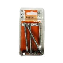 Boulons poêlier acier zingué L.80 ø6mm - Les 4 pièces