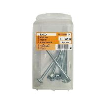Boulon TRCC acier zingué L.120 ø8mm - Les 6 pièces