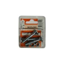 Boulons TRCC acier zingué 7x40mm - Les 3 pièces