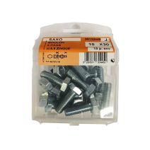 Boulon 6 pans acier zingué L.30 ø10mm - Les 15 pièces