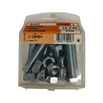 Boulons 6 pans classe 8.8 zingué L.50 ø12 - Les 9 pièces