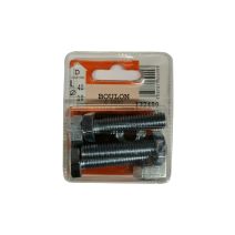 Boulons 6 pans classe 8.8 zingué L.40 ø10 - Les 3 pièces