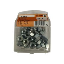 Ecrous 6 pans acier zingué ø10mm - Les 50 pièces