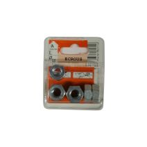 Ecrous 6 pans acier zingué ø10mm - Les 7 pièces