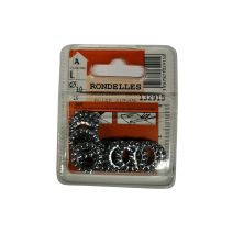 Rondelles dentures acier zingué ø10mm - Les 14 pièces
