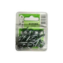 Pitons fermés acier zingué L.25 ø3mm - Les 14 pièces