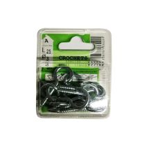 Crochets armoire acier zingué L.25 ø3mm - Les 14 pièces