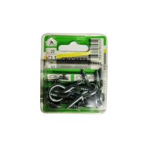 Crochets armoire acier zingué L.20 ø3,5mm - Les 13 pièces