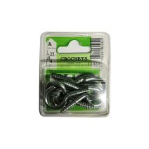 Crochets armoire acier zingué L.25 ø4mm - Les 9 pièces