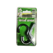 Crochets armoire acier zingué L.40 ø6mm - Les 3 pièces