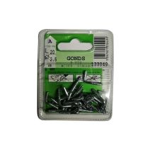 Gonds à vis acier zingué L.20 ø2,5mm - Les 24 pièces