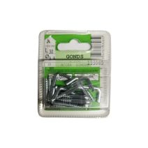 Gonds à vis acier zingué L.30 ø3,5mm - Les 15 pièces