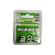 Pitons fermés zingués laqués L.12 ø2,5mm - Les 8 pièces