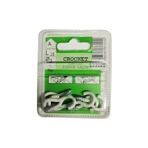 Crochets armoire zingué laqué L.16 ø3mm - Les 7 pièces