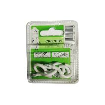 Crochets armoire zingué laqué L.20 ø3,5mm - Les 6 pièces