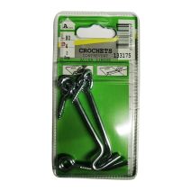 Crochets contrevent acier zingué L.80 ø4mm - Les 2 pièces