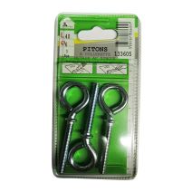 Pitons à collerette métaux acier zingué L.40 ø6mm - Les 3 pièces