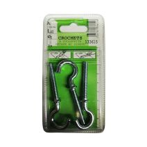 Crochets à collerette métaux acier zingué L.40 ø6mm - Les 3 pièces