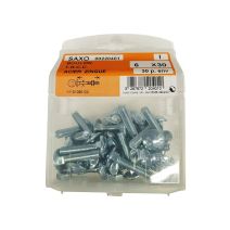 Boulons TRCC acier zingué 6x30mm - Les 30 pièces