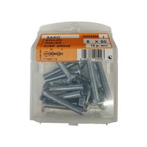Boulons poêlier acier zingué 8x50mm - Les 15 pièces