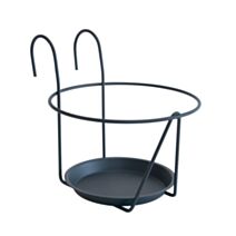 Porte pot + soucoupe crochet anthracite 20-22cm - LOUIS MOULIN