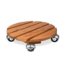 Support pot à roulettes bois Ø37,5cm Basics brut - LOUIS MOULIN