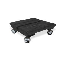 Support roulant plante bois carré 30x30cm anthracite - LOUIS MOULIN