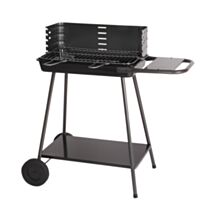 BARBECUE CHARBON DE BOIS ACIER MADERE 